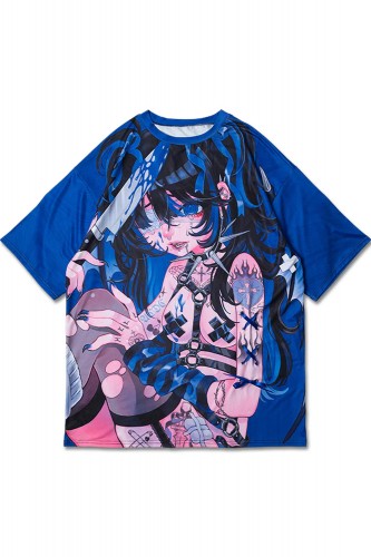 Camiseta Oversize Hell en Azul - ACDC Rag x Kuua Oyasumi 2