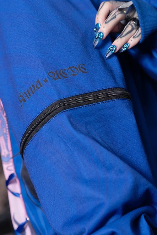 Oversized Hell Sweatshirt in Blue - Kuua Oyasumi x ACDC Rag