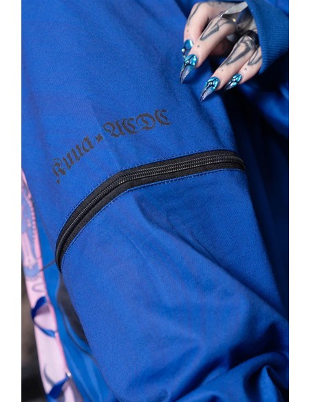 Oversized Hell Sweatshirt in Blue - Kuua Oyasumi x ACDC Rag