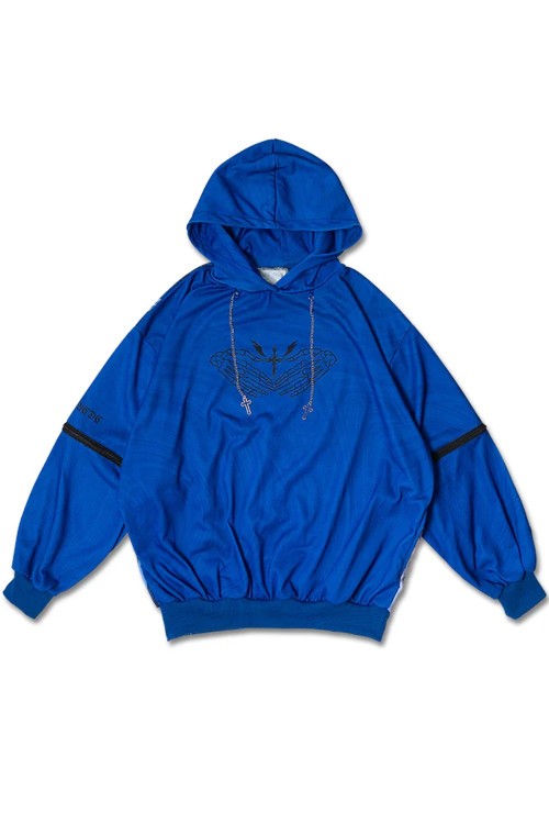 Sudadera Oversized Hell en Azul - Kuua Oyasumi x ACDC Rag