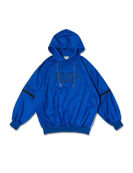 Sudadera Oversized Hell en Azul - Kuua Oyasumi x ACDC Rag