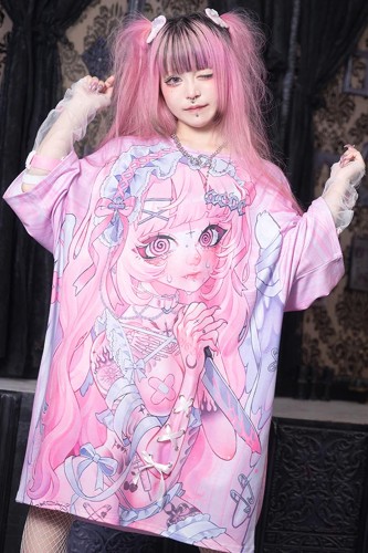 Camiseta Oversize Heaven en Rosa - ACDC Rag x Kuua Oyasumi