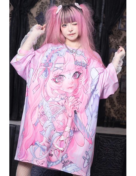 Camiseta Oversize Heaven en Rosa - ACDC Rag x Kuua Oyasumi