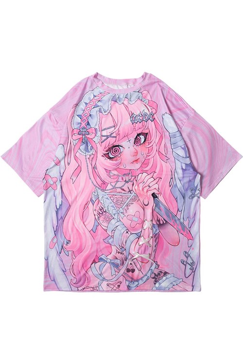 Camiseta Oversize Heaven en Rosa - ACDC Rag x Kuua Oyasumi