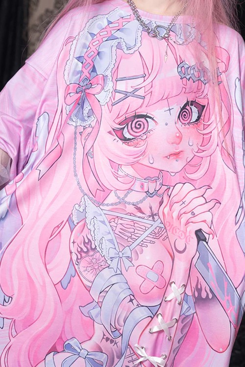 Camiseta Oversize Heaven en Rosa - ACDC Rag x Kuua Oyasumi