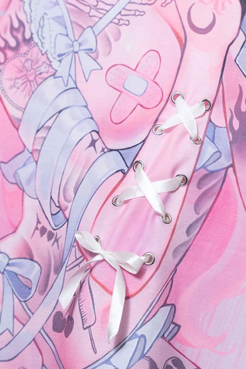 Camiseta Oversize Heaven en Rosa - ACDC Rag x Kuua Oyasumi