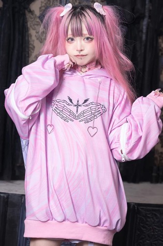 Oversized Heaven Sweatshirt in Pink - Kuua Oyasumi x ACDC Rag