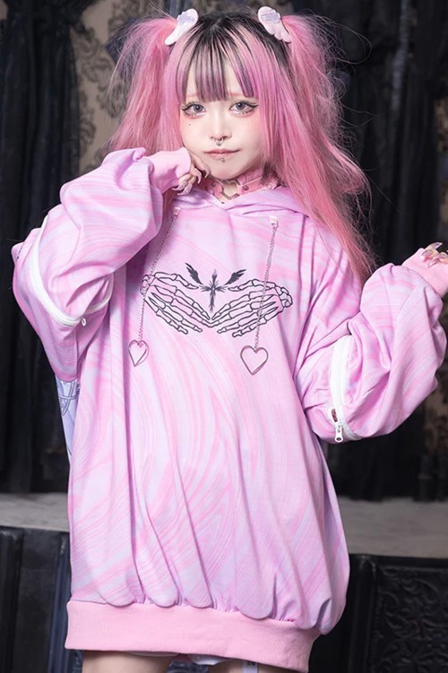 Oversized Heaven Sweatshirt in Pink - Kuua Oyasumi x ACDC Rag