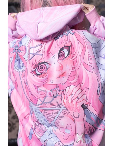 Sudadera Oversized Heaven en Rosa - Kuua Oyasumi x ACDC Rag