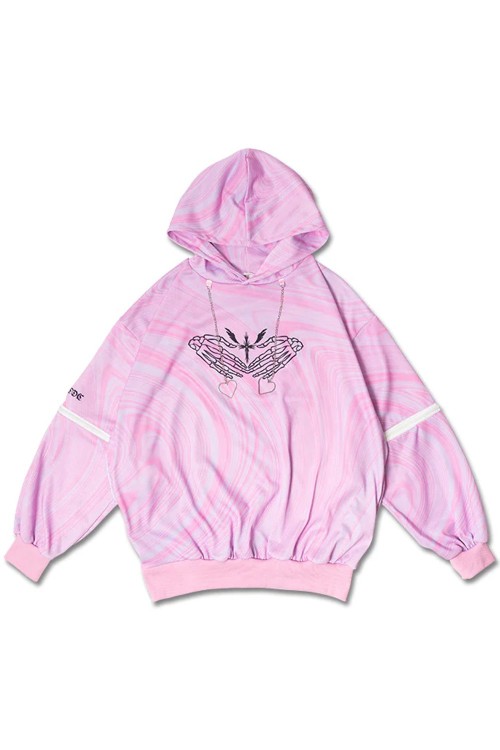 Oversized Heaven Sweatshirt in Pink - Kuua Oyasumi x ACDC Rag