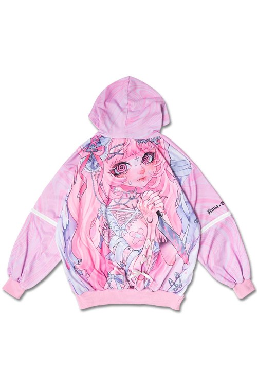 Oversized Heaven Sweatshirt in Pink - Kuua Oyasumi x ACDC Rag