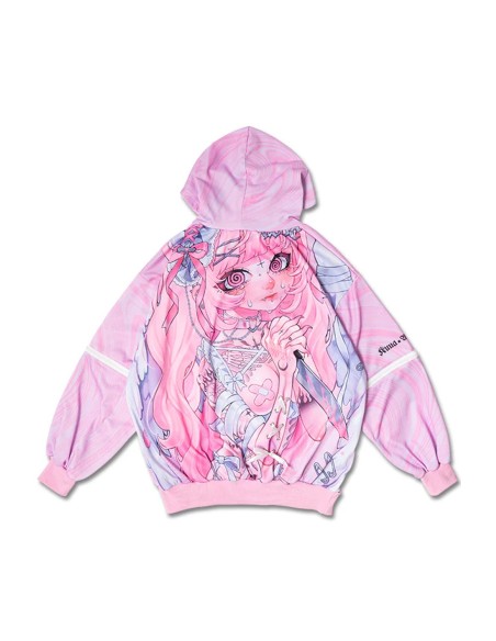 Sudadera Oversized Heaven en Rosa - Kuua Oyasumi x ACDC Rag
