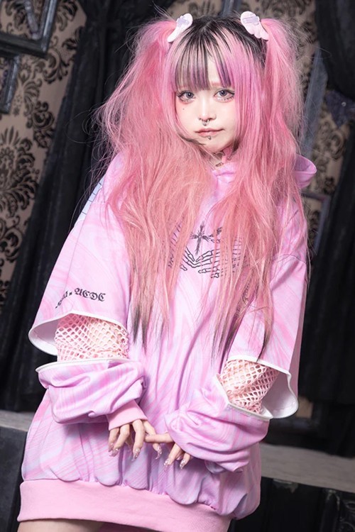 Sudadera Oversized Heaven en Rosa - Kuua Oyasumi x ACDC Rag