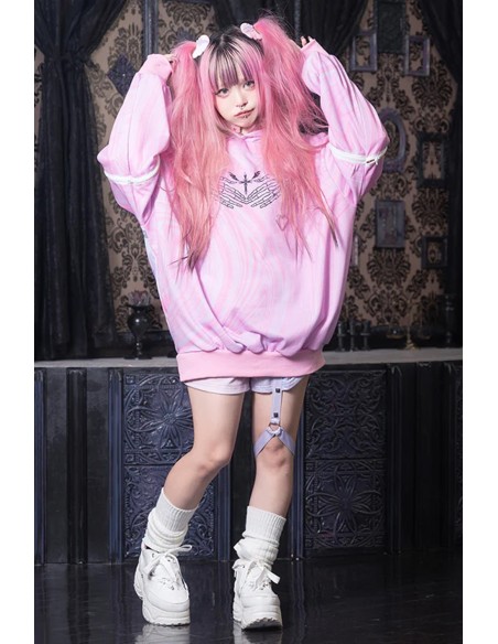 Oversized Heaven Sweatshirt in Pink - Kuua Oyasumi x ACDC Rag