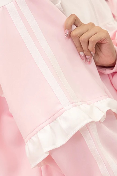 GAME OVER Ruffle Jacket in Pink x White - ACDC Rag