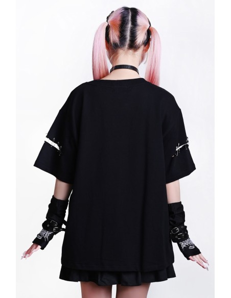 Camiseta Oversized Immortal Snake en Negro x Azul - Jill Punk