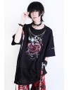 Camiseta Oversized Immortal Snake en Negro x Rojo - Jill Punk