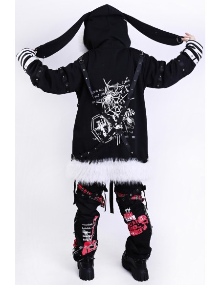 Abrigo con Capucha de Orejitas Skelleton Ruins - Jill Punk