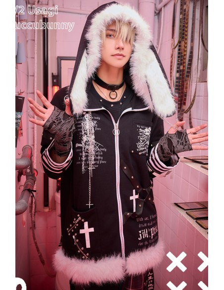 Skeleton Ruins Hooded Coat with Ears - Jill Punk