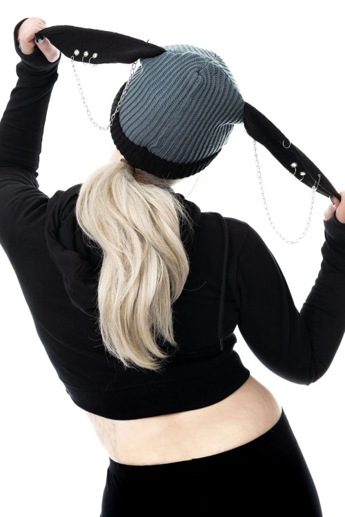 Gorro Bunny Negro x Gris - Cupcake Cult