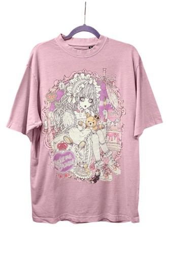 Camiseta Estilo Vintage Yoh's Monochrome World x Madame Chocolat - Rosa Dusty
