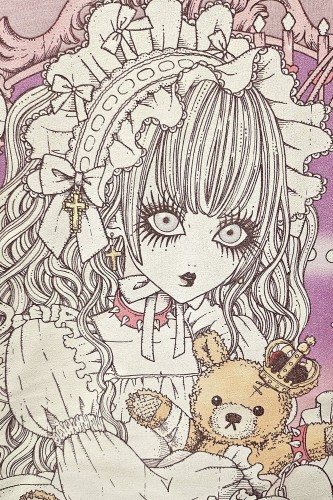 Yoh's Monochrome World x Madame Chocolat Vintage Style T-Shirt - Dusty Pink 2