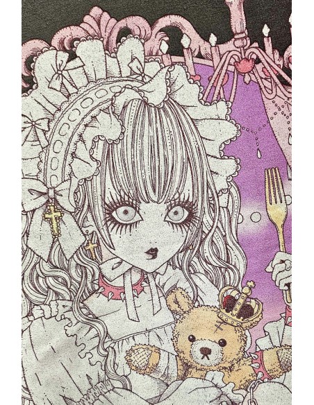 Camiseta Estilo Vintage Yoh's Monochrome World x Madame Chocolat - Gris Charcoal