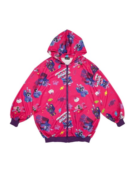 Oversized Mad B-Day Hooded Jacket in Fuchsia - ACDC RAG