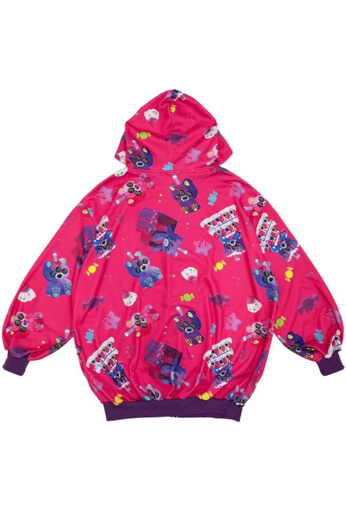 Chaqueta con Capucha Oversized Mad B-Day en Fucsia - ACDC RAG