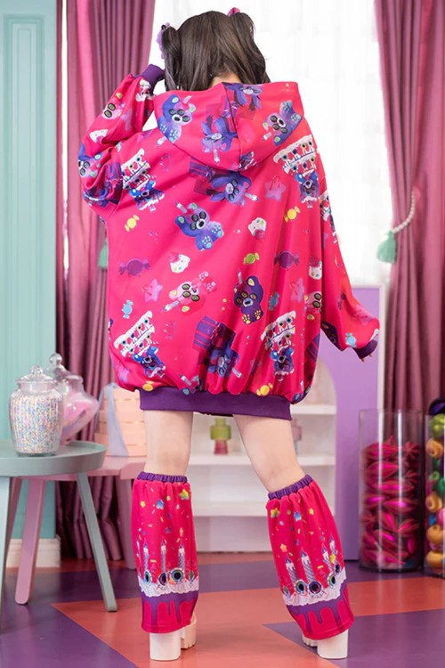 Oversized Mad B-Day Hooded Jacket in Fuchsia - ACDC RAG