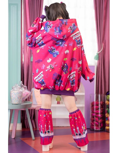 Oversized Mad B-Day Hooded Jacket in Fuchsia - ACDC RAG