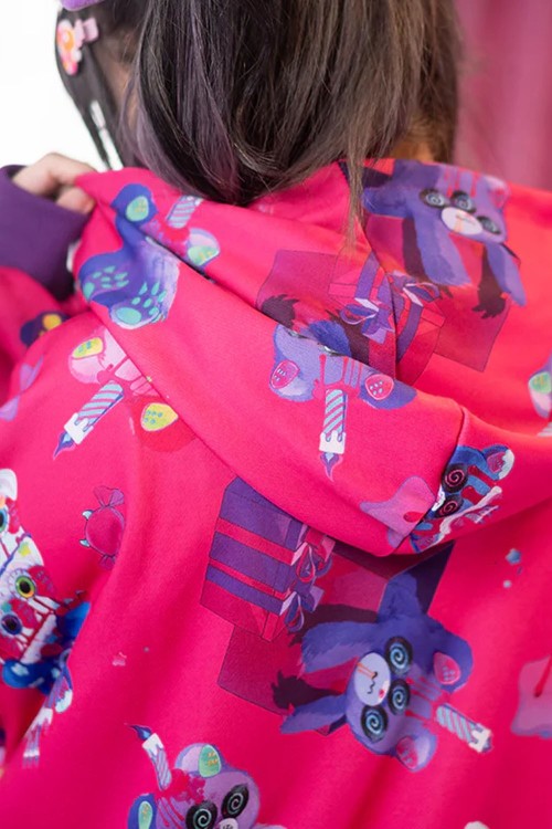 Chaqueta con Capucha Oversized Mad B-Day en Fucsia - ACDC RAG