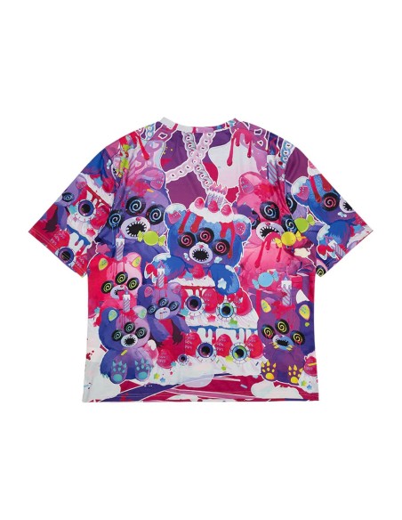 Oversized Mad B-Day T-shirt in Fuchsia - ACDC Rag