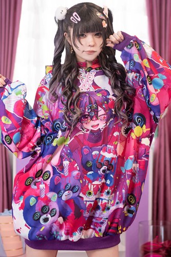 Sudadera con Capucha Oversized Mad B-Day en Fucsia - ACDC RAG