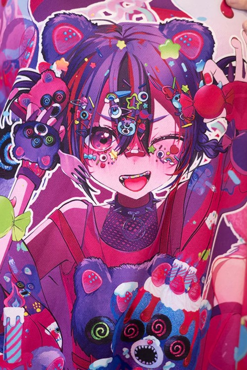 Oversized Mad B-Day Hoodie in Fuchsia - ACDC RAG