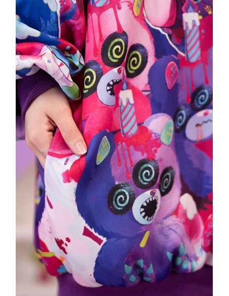 Sudadera con Capucha Oversized Mad B-Day en Fucsia - ACDC RAG