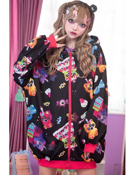 Chaqueta con Capucha Oversized Mad B-Day en Negro - ACDC RAG