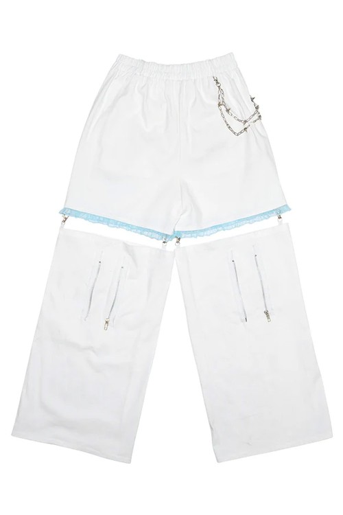 Angel Punk Pants in White x Blue - ACDC Rag