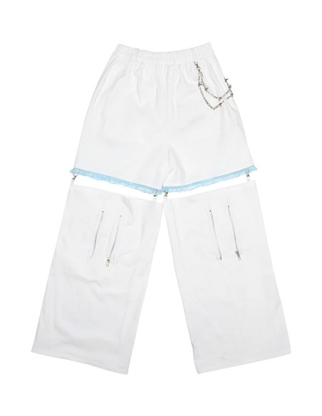 Angel Punk Pants in White x Blue - ACDC Rag