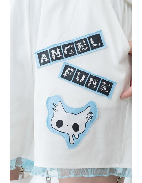 Angel Punk Pants in White x Blue - ACDC Rag
