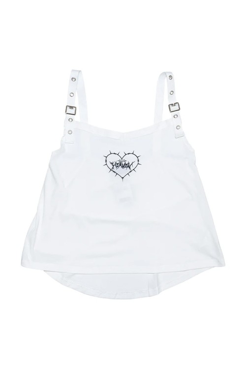 Angel Punk Tank Top in White - ACDC RAG