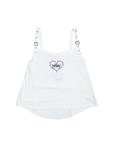 Angel Punk Tank Top in White - ACDC RAG