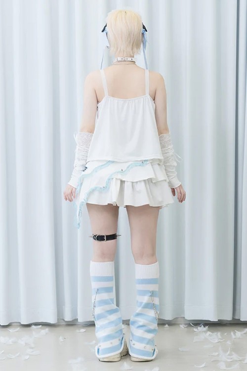 Angel Punk Tank Top in White - ACDC RAG