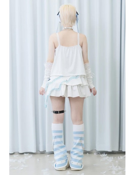 Angel Punk Tank Top in White - ACDC RAG