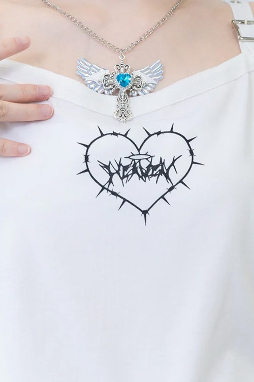 Camiseta de Tirantes Angel Punk en Blanco - ACDC RAG