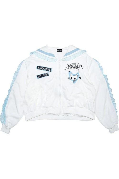 Seifuku Jacket in White x Blue - ACDC Rag