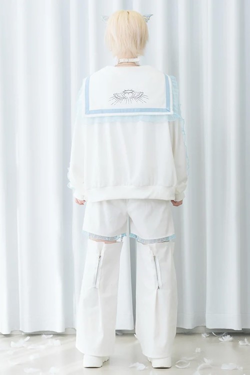 Seifuku Jacket in White x Blue - ACDC Rag