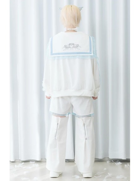 Seifuku Jacket in White x Blue - ACDC Rag