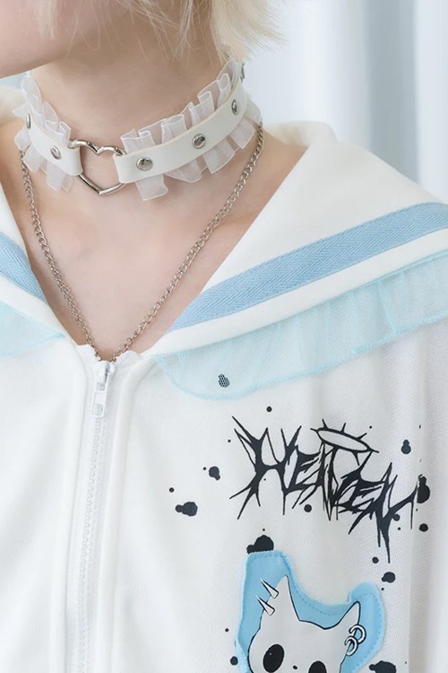 Chaqueta Seifuku en Blanco x Azul - ACDC Rag