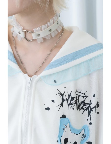 Seifuku Jacket in White x Blue - ACDC Rag